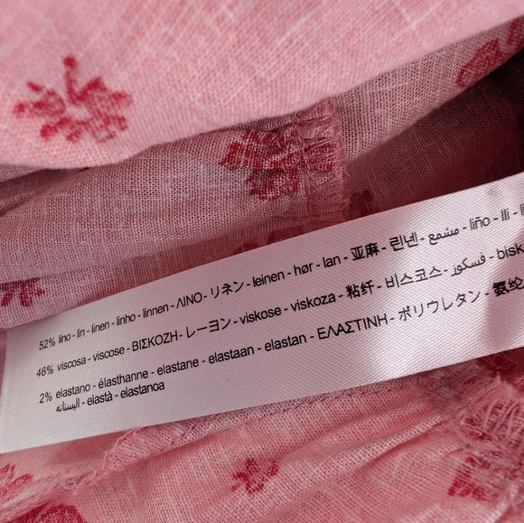 ZARA linen blend floral print ruffled dress with flounced hem blogger favorite - Picture 10 of 10